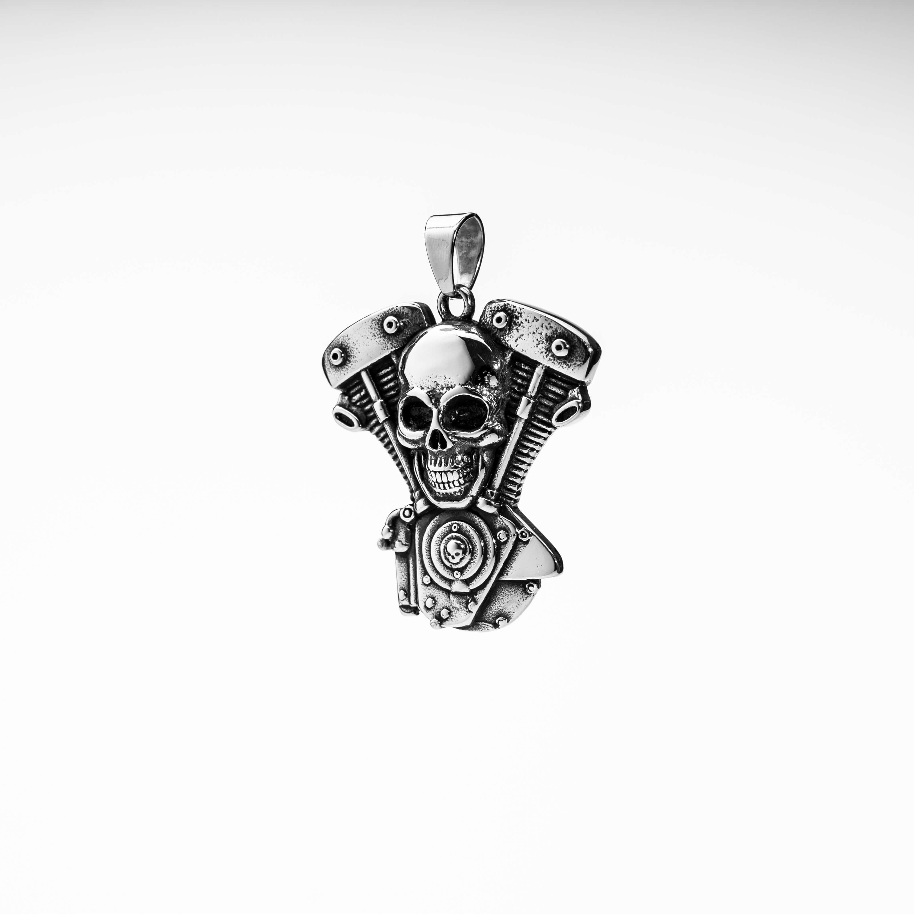 Engine of Death: Skull Motorcycle Pendant