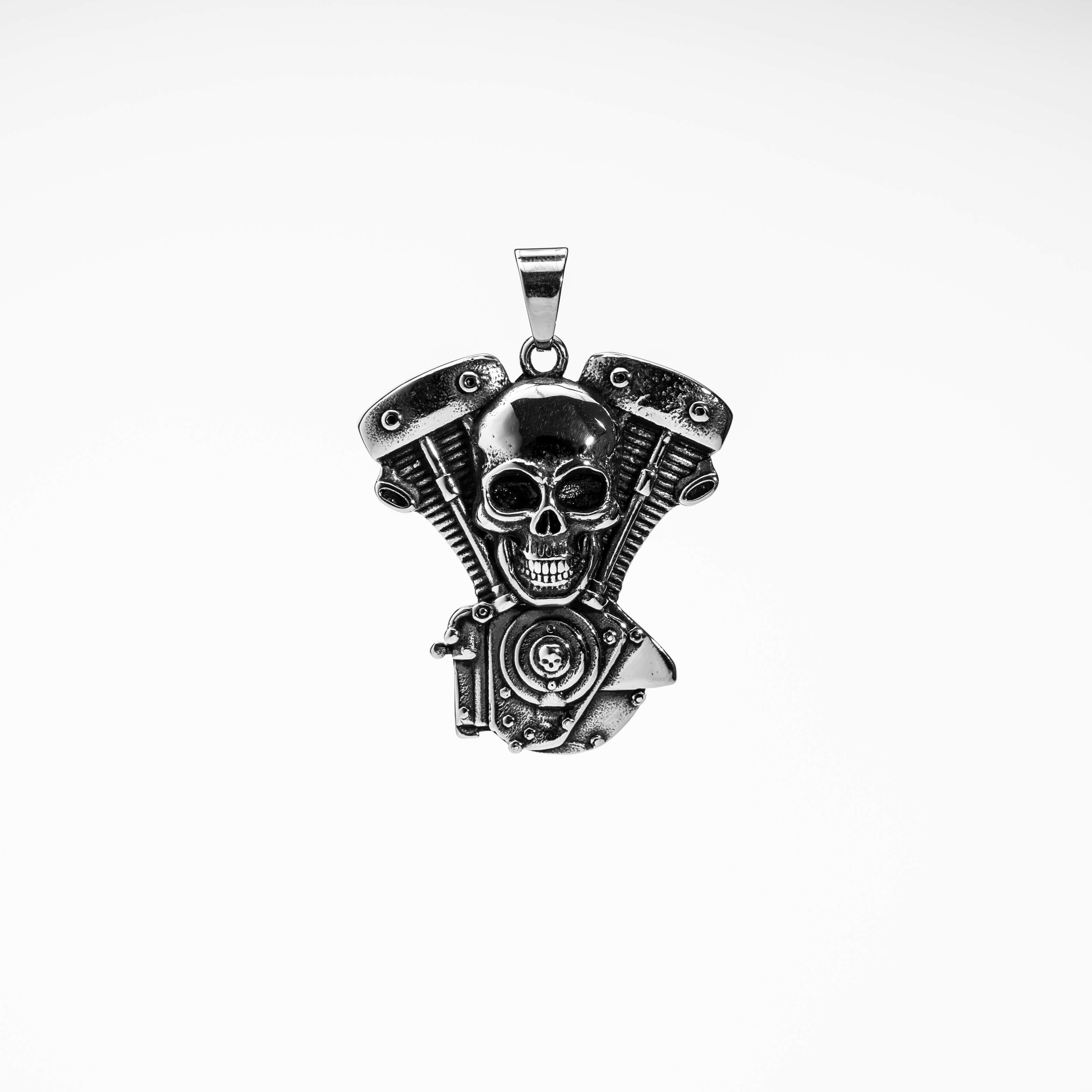 Engine of Death: Skull Motorcycle Pendant
